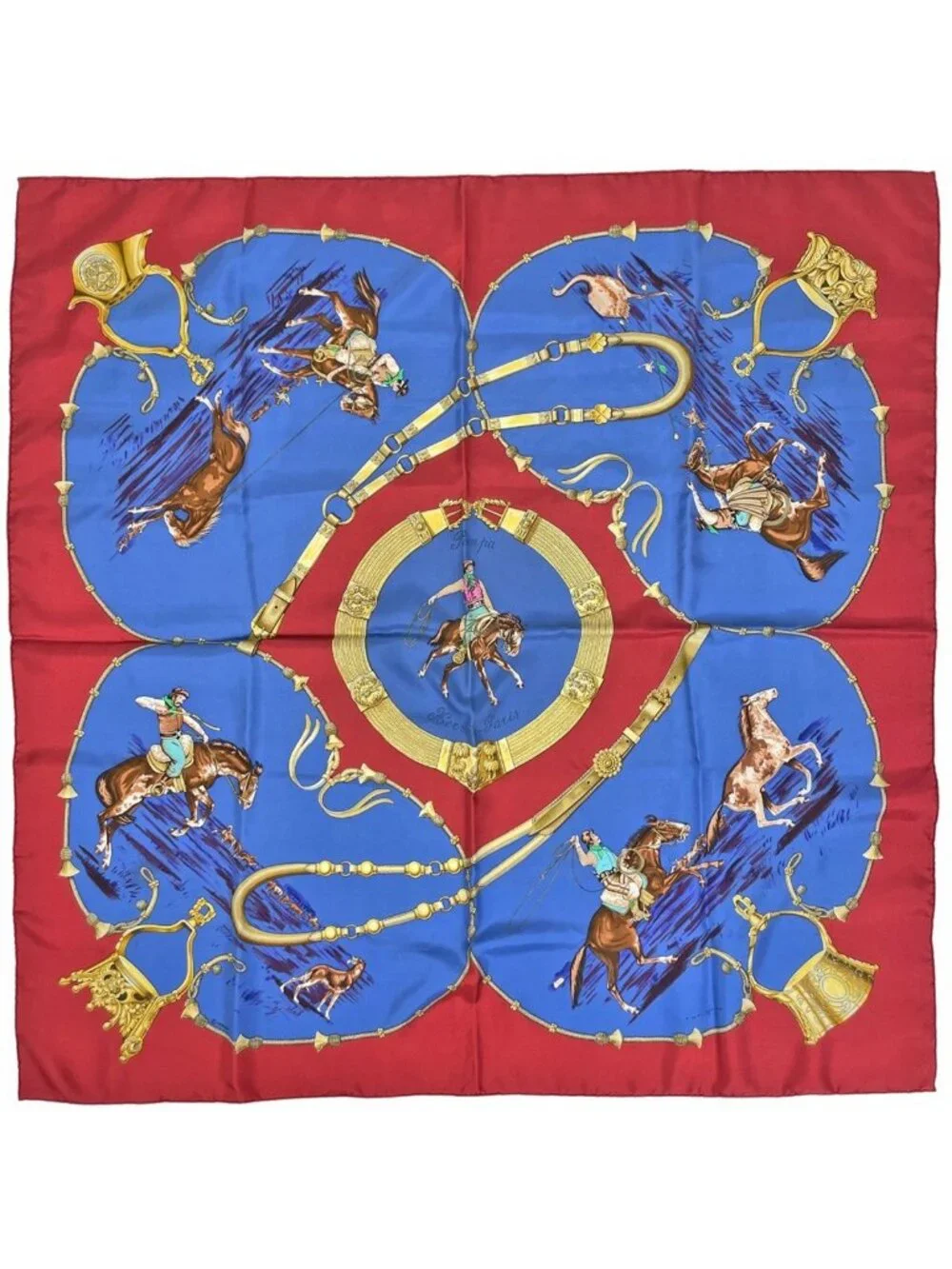 Hermes Carre 90 Pampa Prairie Scarf Silk Red Multicolor - Picture 1 of 6